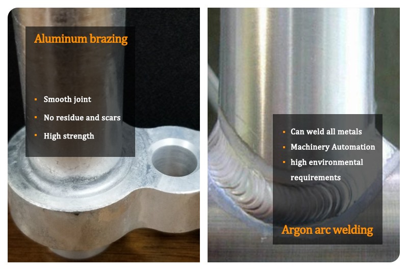 What is the difference between aluminum brazing and argon arc welding？